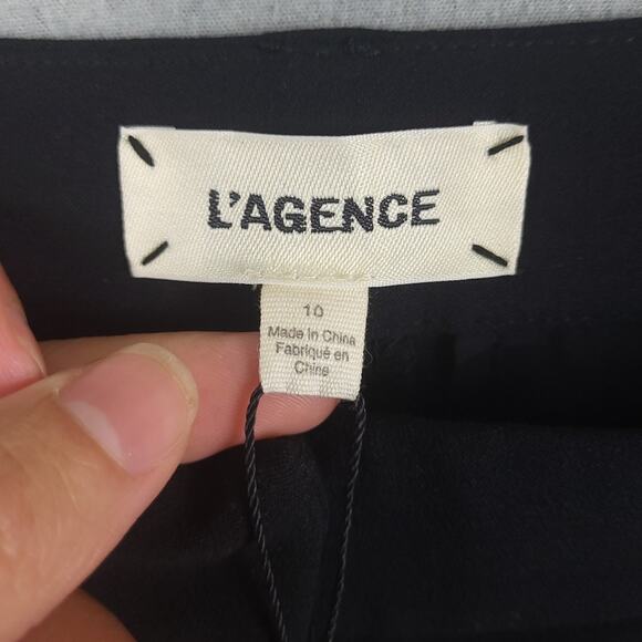 L'Agence Women's Pilar Wide Leg Black Pants Sz 10 Quiet Luxury Casual Chic - Picture 4 of 12